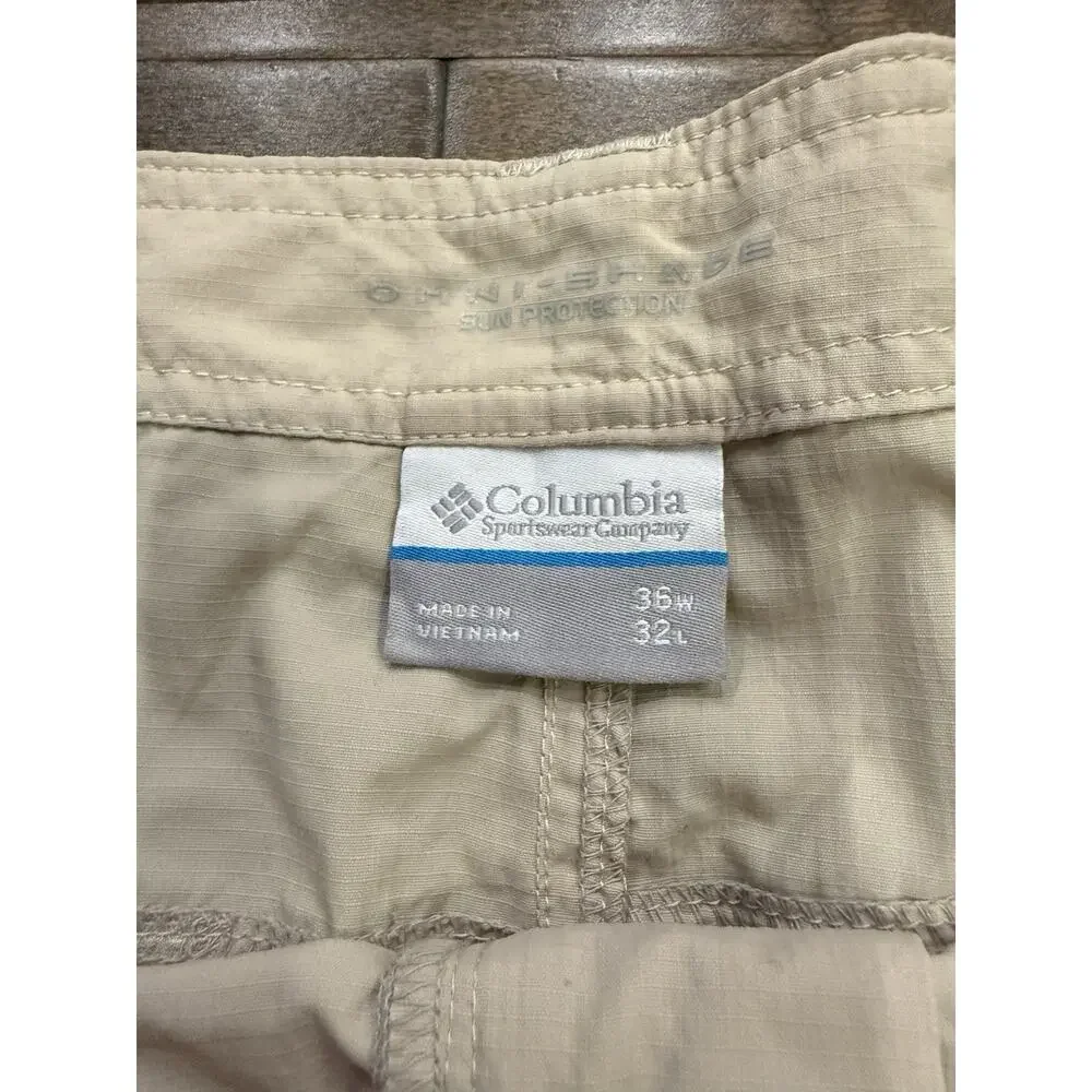 Columbia Mens Beige Hiking Kestrel Trail Cargo Pants Regular Fit 36x32 XM0104